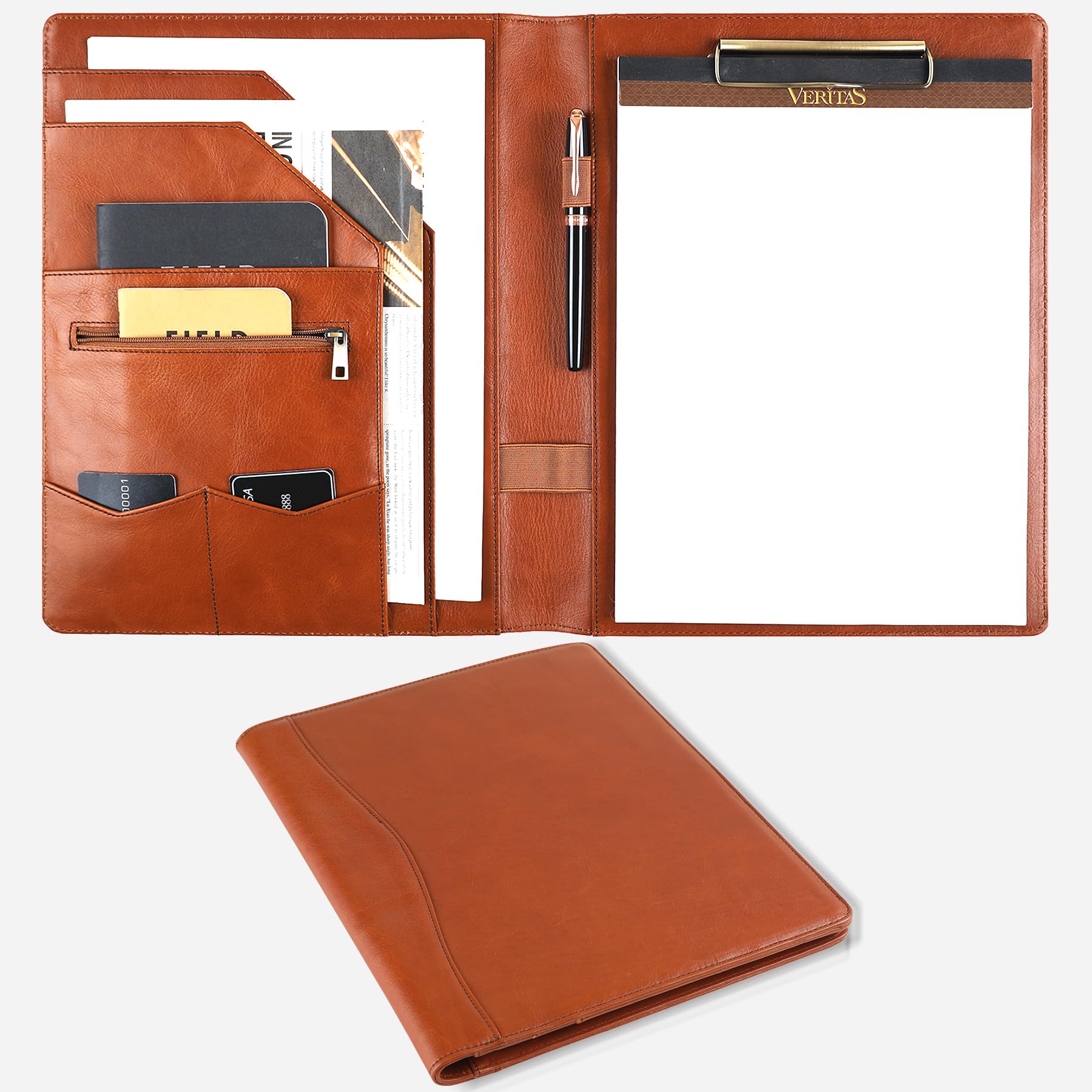 Amazon.com : GZRHKJ Genuine Leather Portfolio Folder, Business